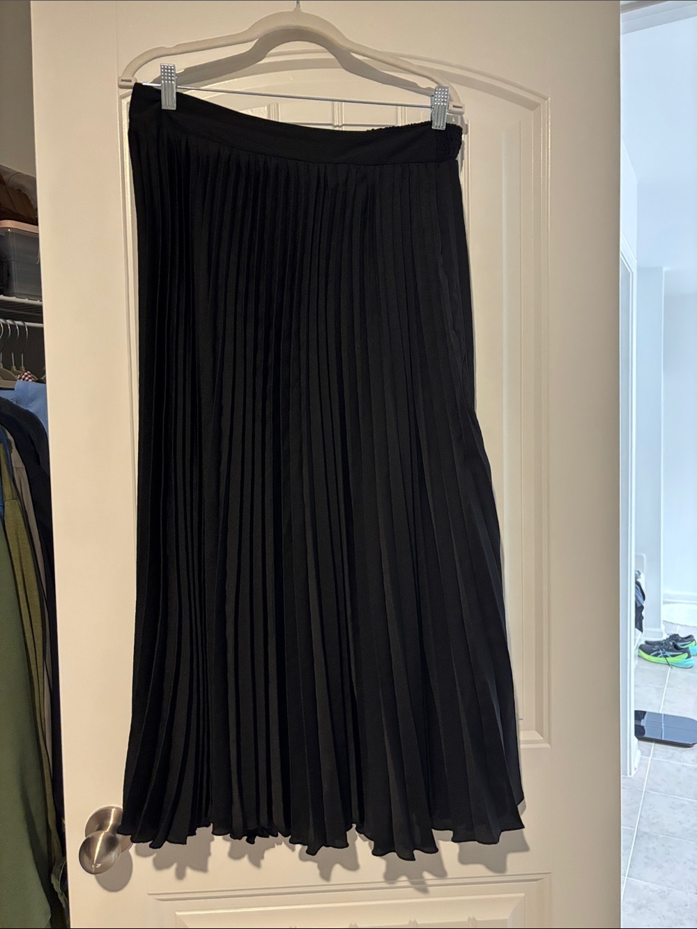 WD.NY Black Pleated Midi Skirt